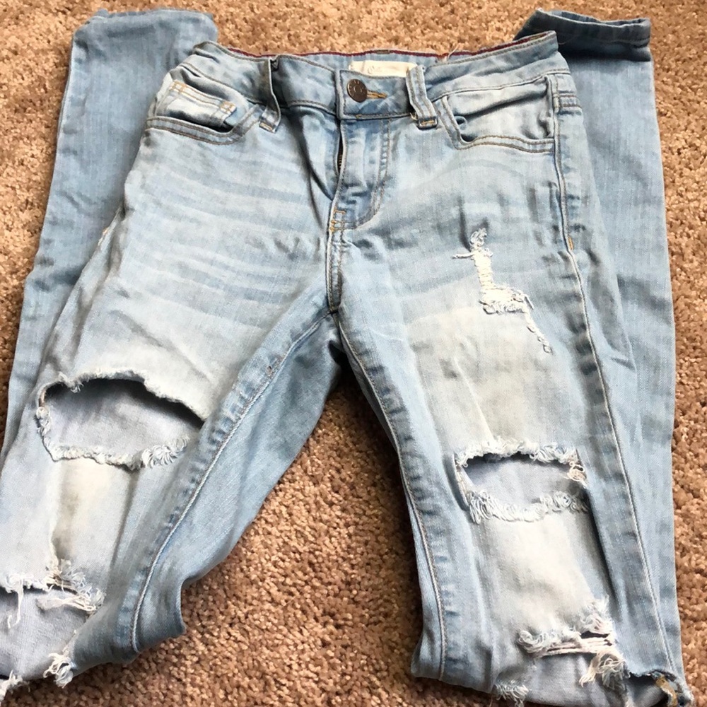 Lit blue jeans